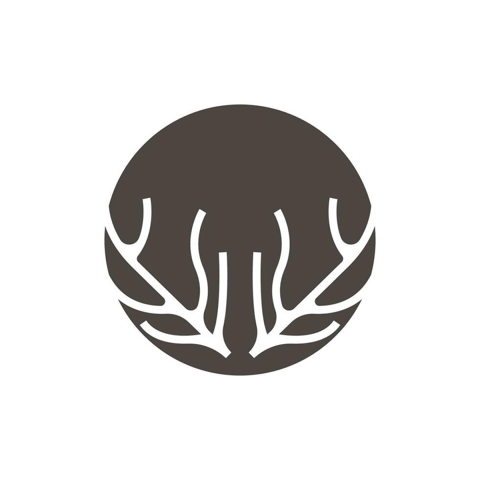 cerf klaxon logo, animal vecteur, minimaliste Facile conception, illustration symbole icône vecteur