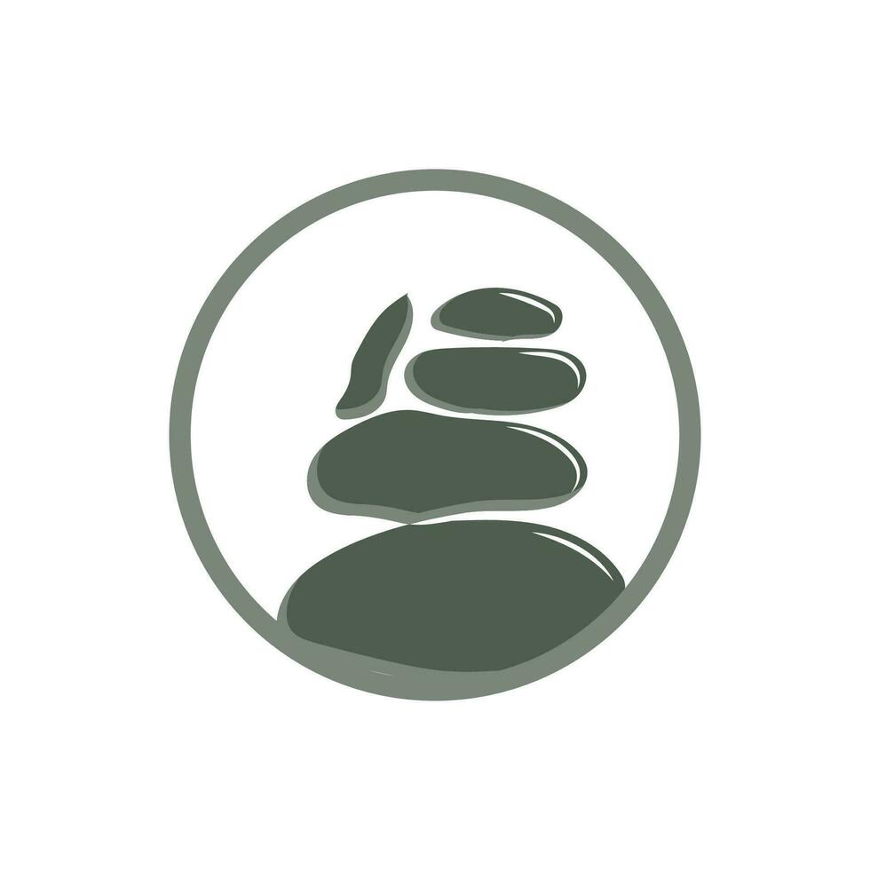 pierre logo, vecteur Zen méditation pierre équilibre tranquillité, yoga minimaliste Facile conception, silhouette illustration