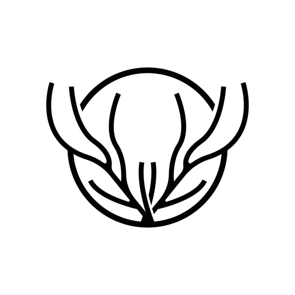 cerf klaxon logo, animal vecteur, minimaliste Facile conception, illustration symbole icône vecteur