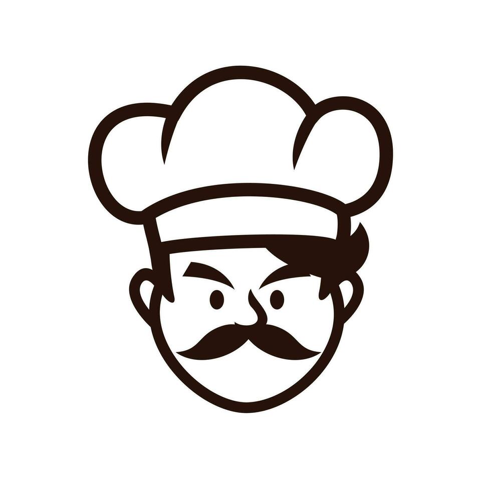 chef restaurant mascotte logo icône conception vecteur