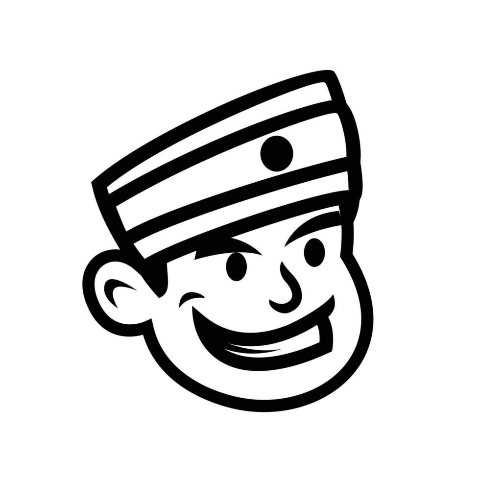 chef Japon restaurant mascotte logo icône conception vecteur