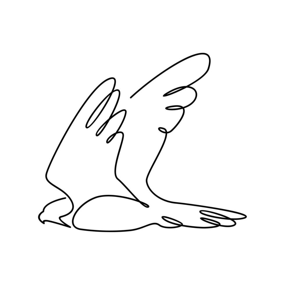 faucon Célibataire ligne logo icône conception illustration vecteur