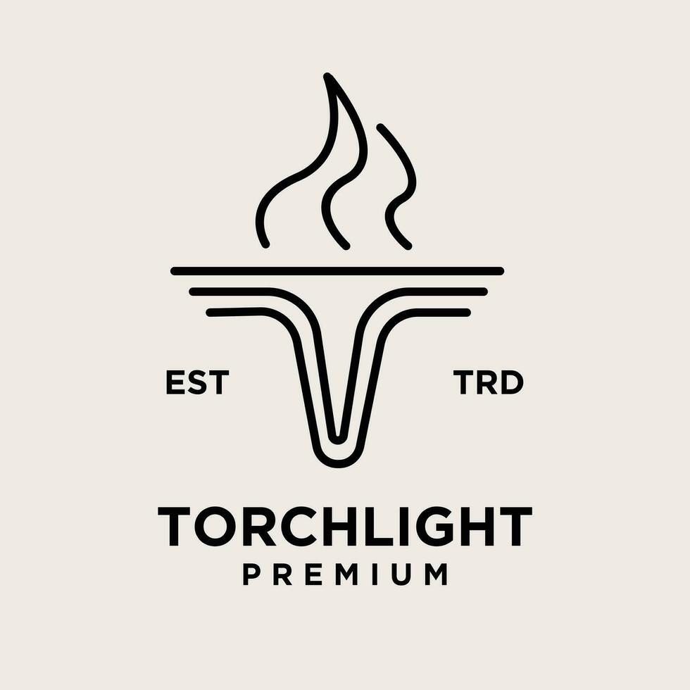 torche lettre t logo icône conception illustration vecteur