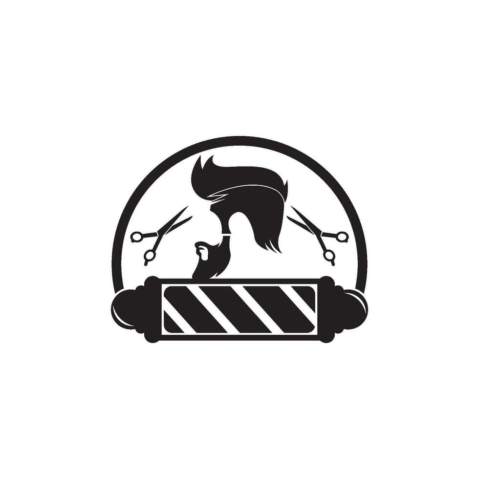 coiffeur logo icône, illustration conception modèle vecteur. vecteur
