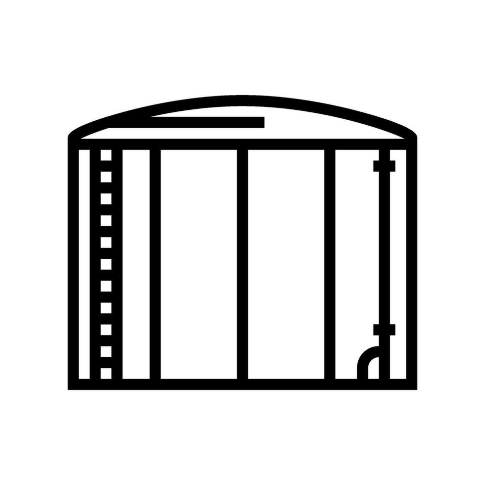 brut pétrole réservoir pétrole ingénieur ligne icône vecteur illustration