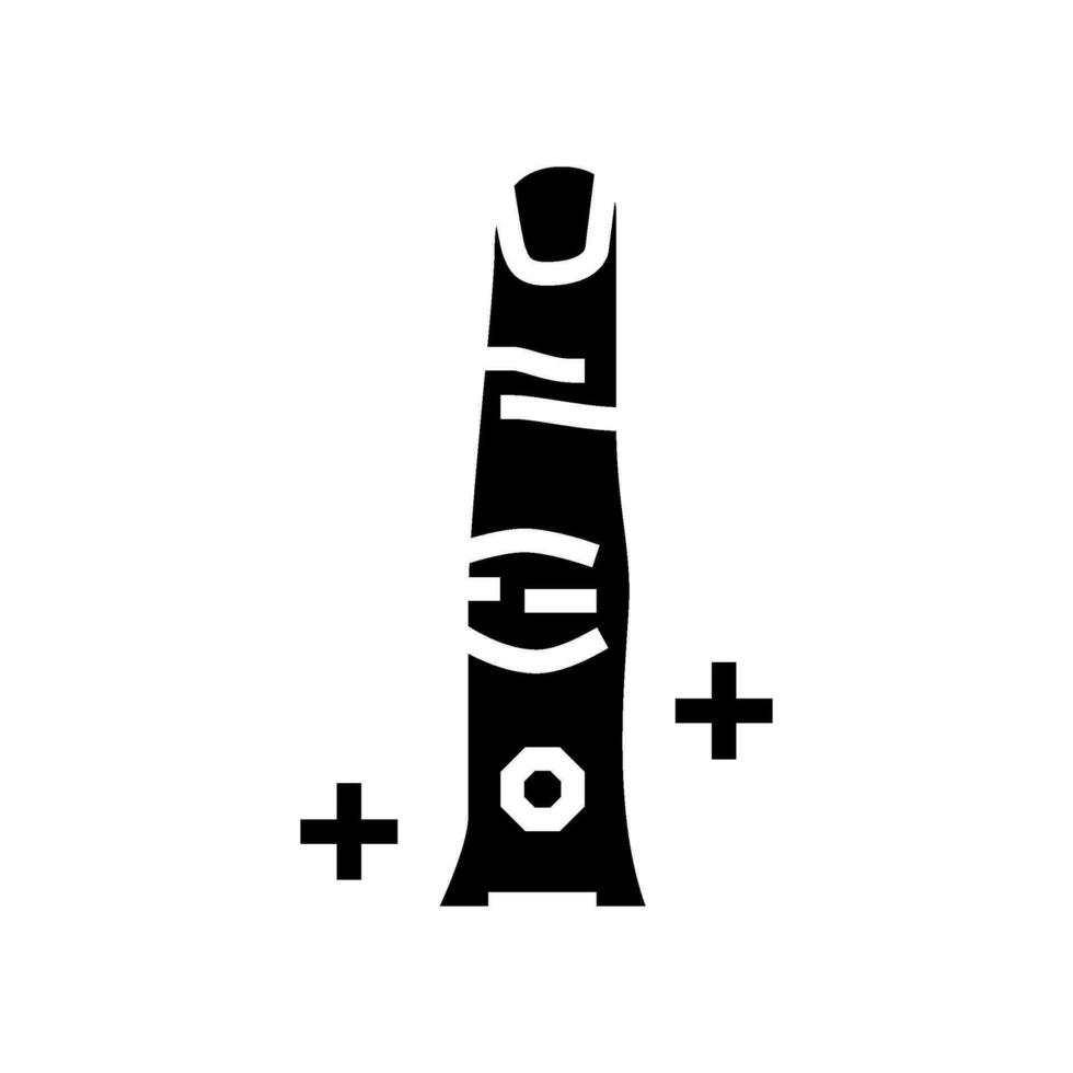 doigt perçant glyphe icône vecteur illustration