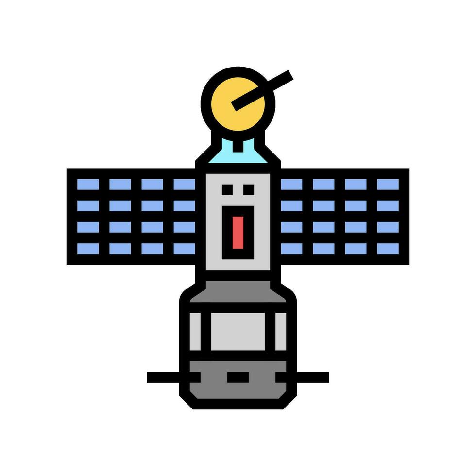 Satellite La technologie aéronautique ingénieur Couleur icône vecteur illustration