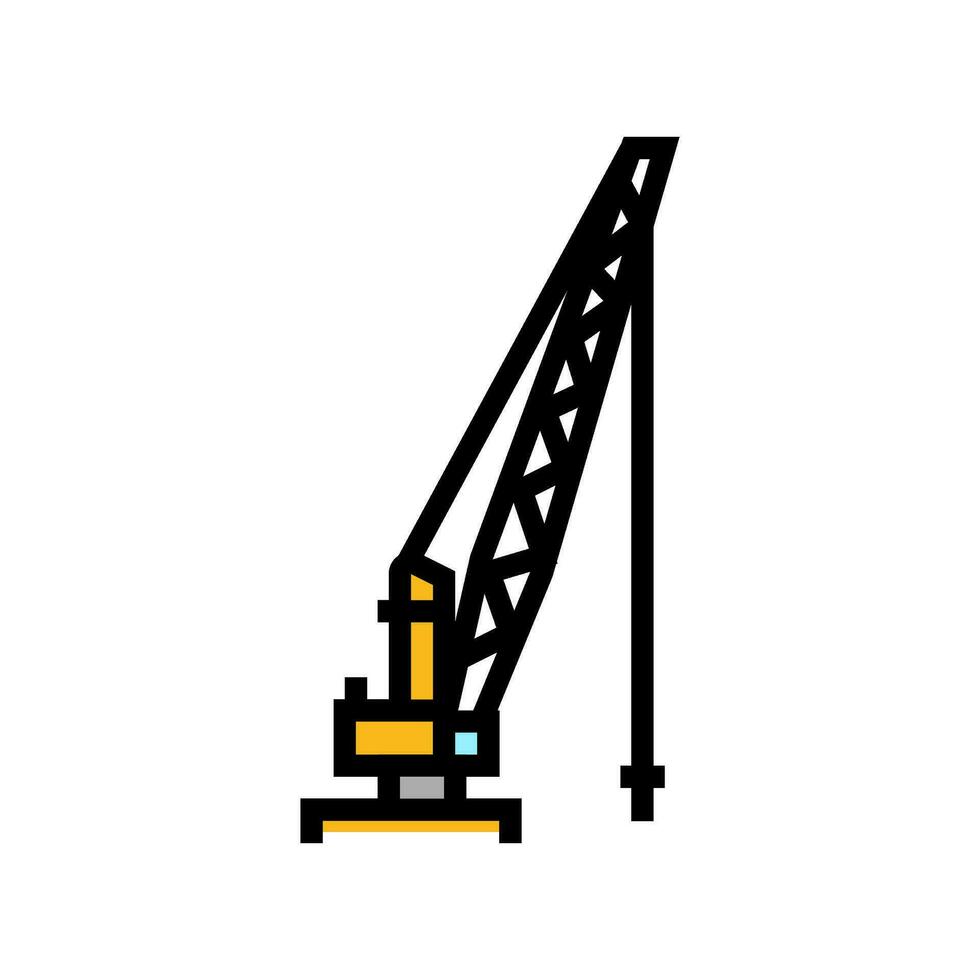 pétrole plate-forme grue pétrole ingénieur Couleur icône vecteur illustration