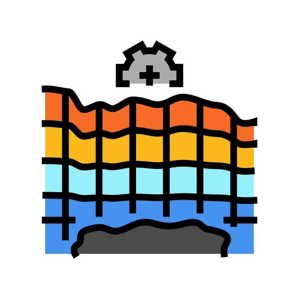 pétrole réservoir simulation pétrole ingénieur Couleur icône vecteur illustration