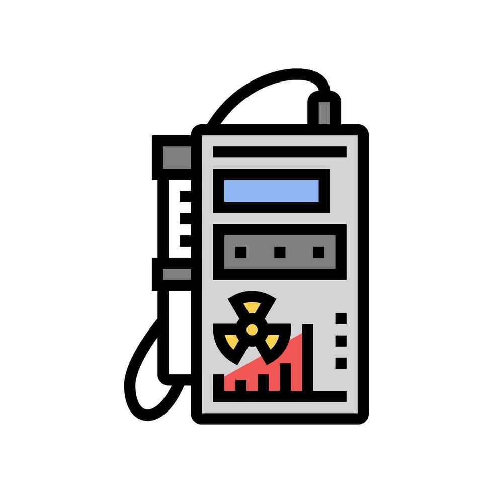 Geiger compteur nucléaire énergie Couleur icône vecteur illustration