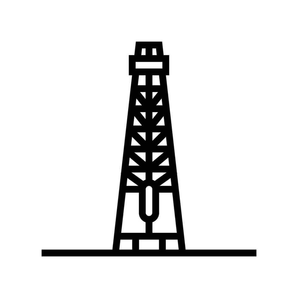 pétrole derrick pétrole ingénieur ligne icône vecteur illustration