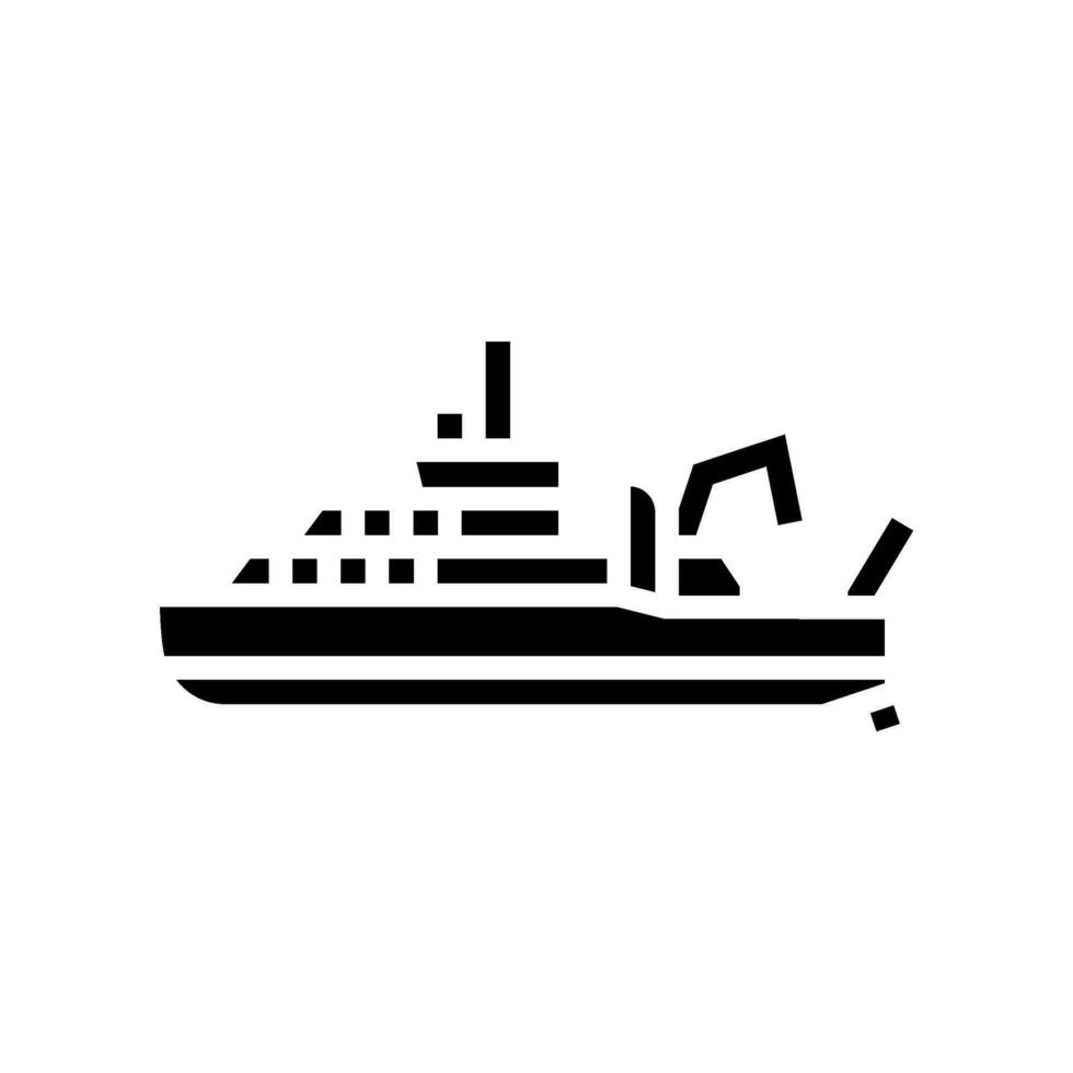 océanographique recherche navire glyphe icône vecteur illustration