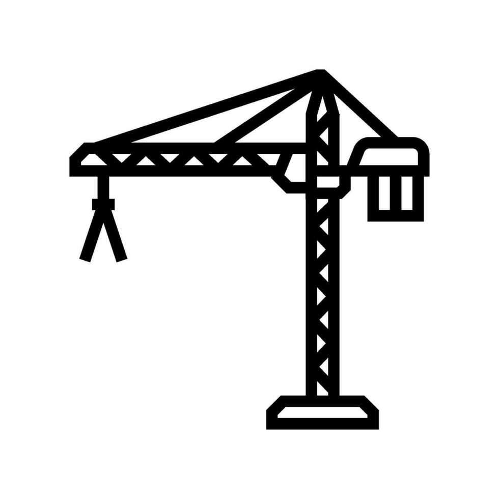 la tour grue civil ingénieur ligne icône vecteur illustration