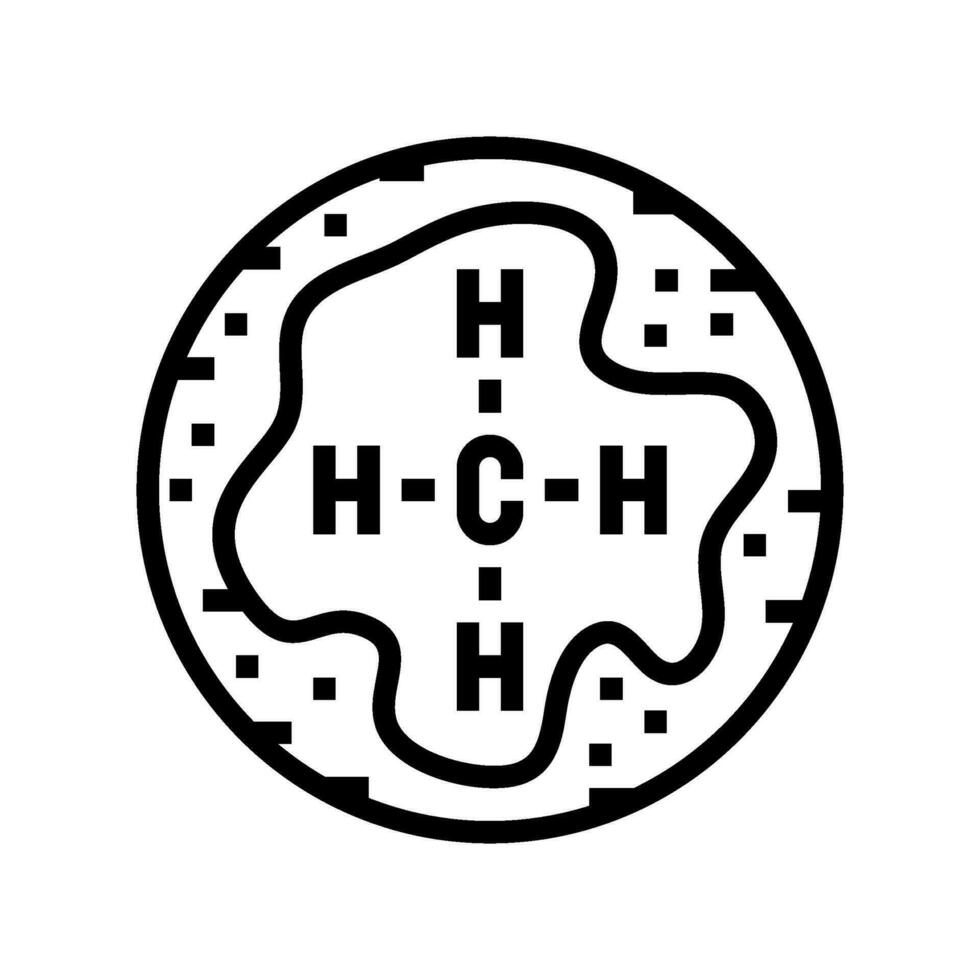 martien méthane gaz Mars planète ligne icône vecteur illustration