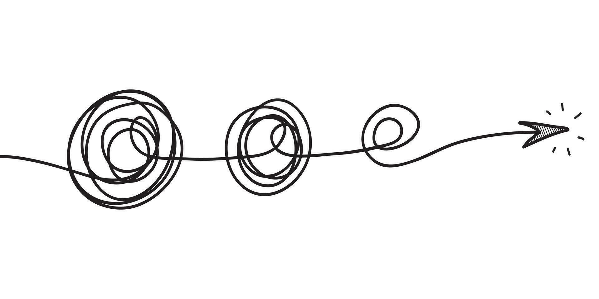 objet de cercle de croquis de gribouillis dessiné à la main chaotique avec début et fin isolé sur fond blanc vecteur