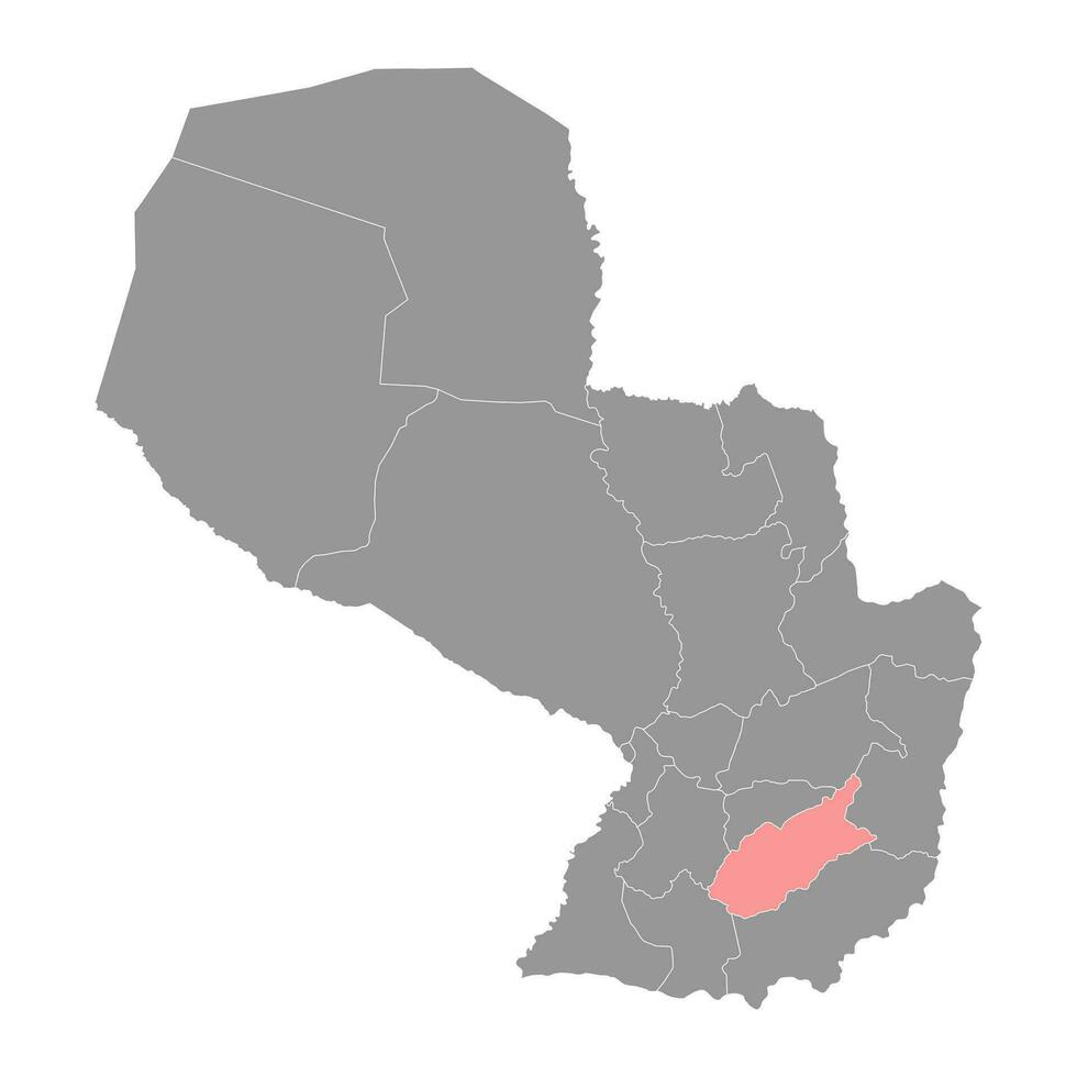 caazapa département carte, département de paraguay. vecteur illustration.