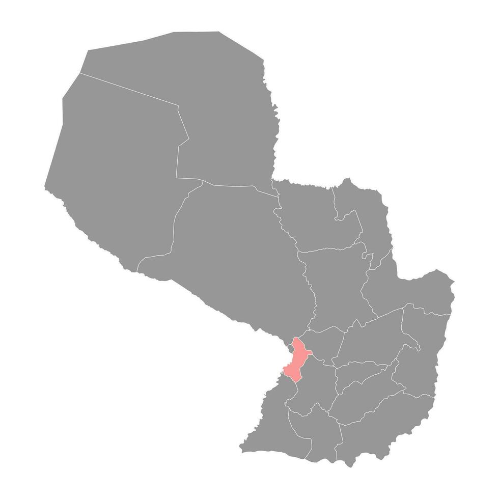 central département carte, département de paraguay. vecteur illustration.