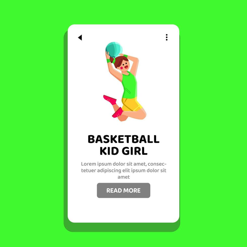 Balle basketball enfant fille vecteur