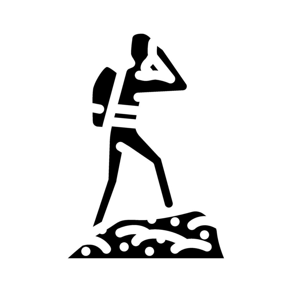 explorer Montagne aventure glyphe icône vecteur illustration