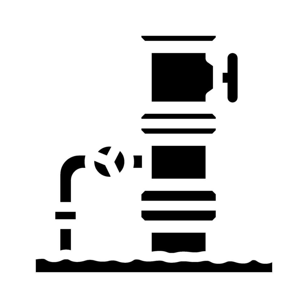 pétrole tête de puits pétrole ingénieur glyphe icône vecteur illustration