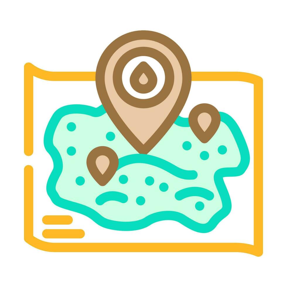 pétrole champ cartographie pétrole ingénieur Couleur icône vecteur illustration