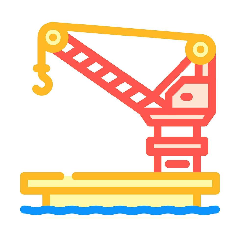 pétrole plate-forme grue pétrole ingénieur Couleur icône vecteur illustration