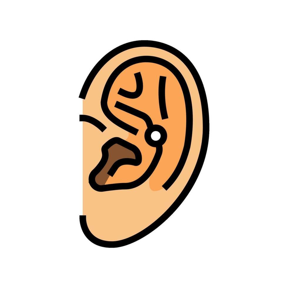 conque perçant boucle d'oreille Couleur icône vecteur illustration