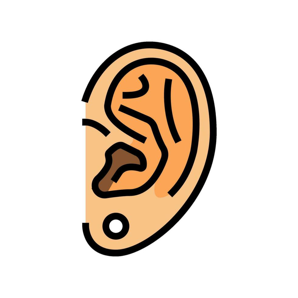lobe de l'oreille perçant mode beauté Couleur icône vecteur illustration