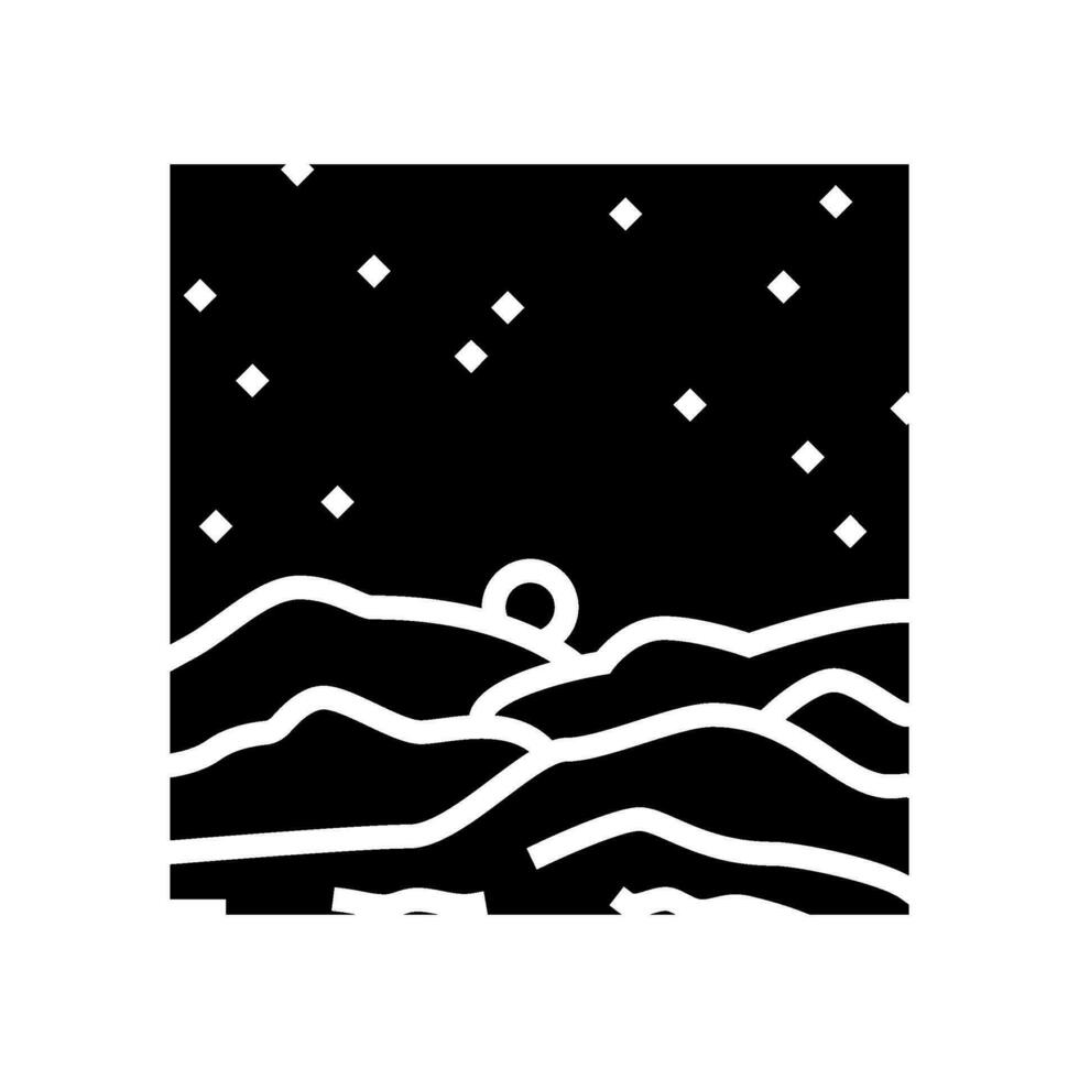 martien le coucher du soleil Mars planète glyphe icône vecteur illustration