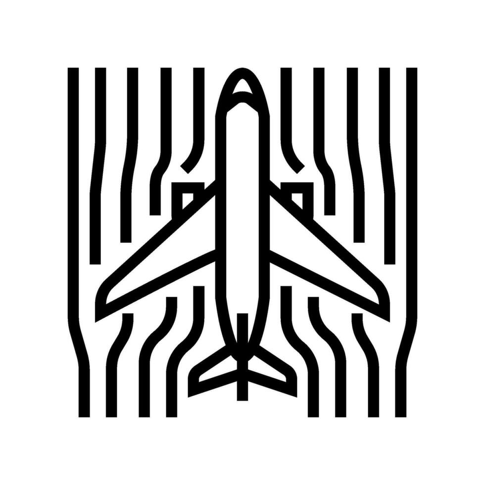 aérodynamique aéronautique ingénieur ligne icône vecteur illustration