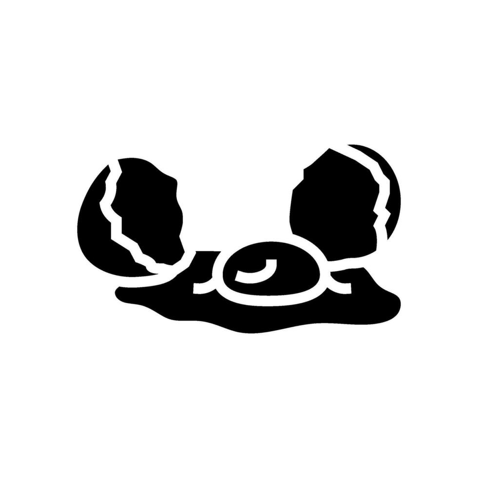brut Oeuf poulet ferme nourriture glyphe icône vecteur illustration