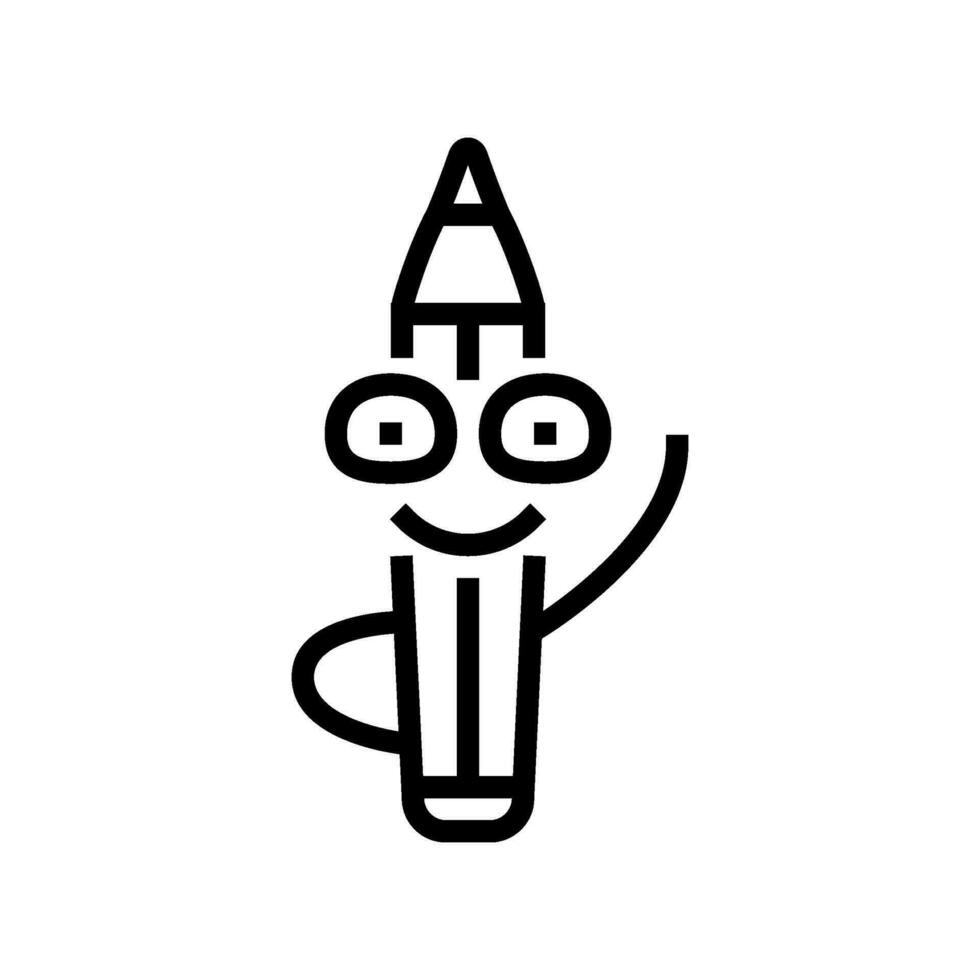 crayon stylo personnage ligne icône vecteur illustration