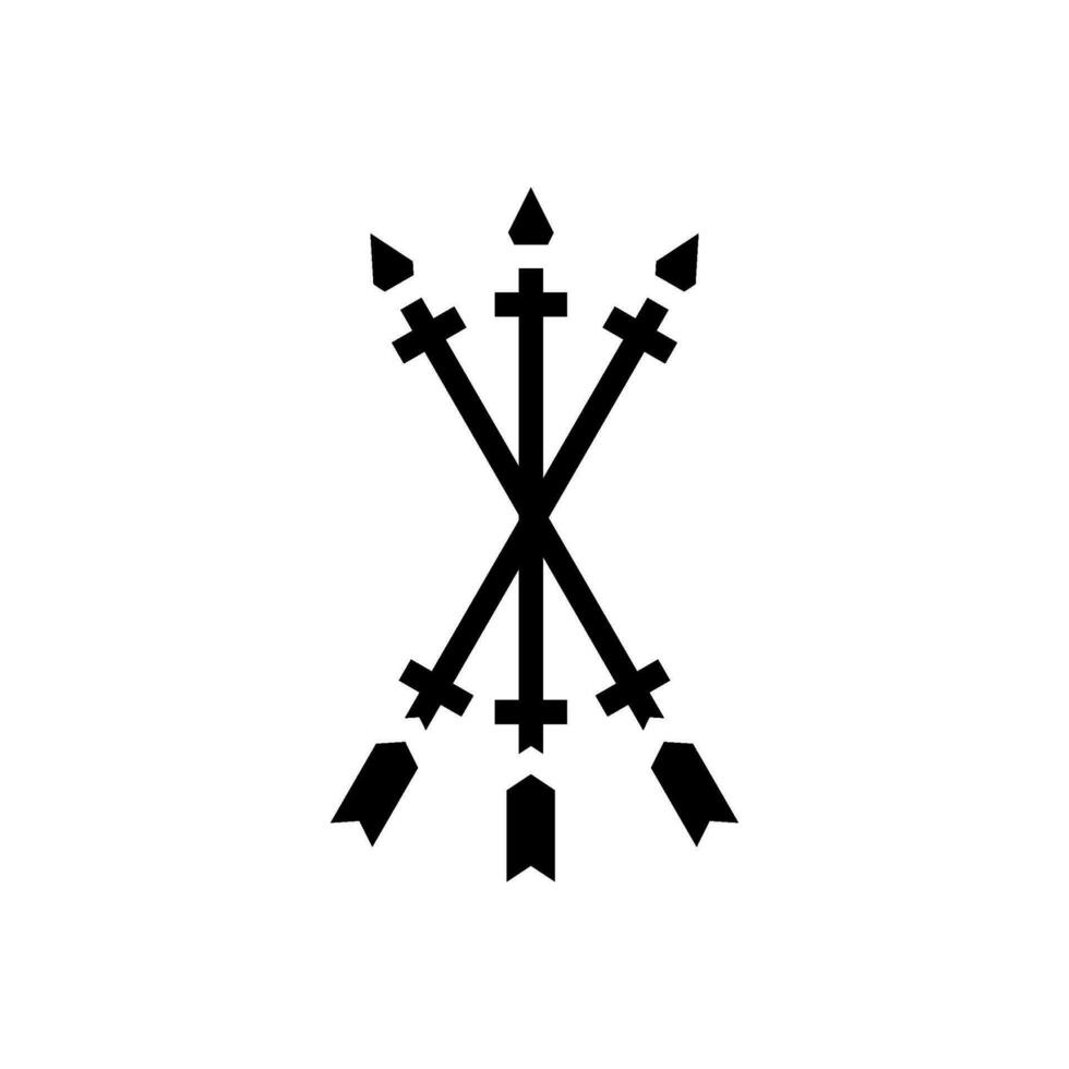 La Flèche tatouage art ancien glyphe icône vecteur illustration