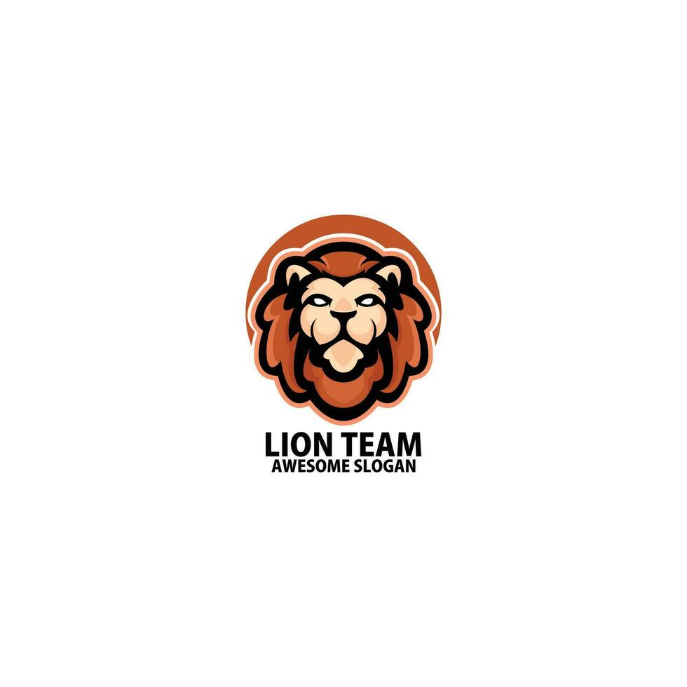 Lion tête logo conception jeu mascotte vecteur