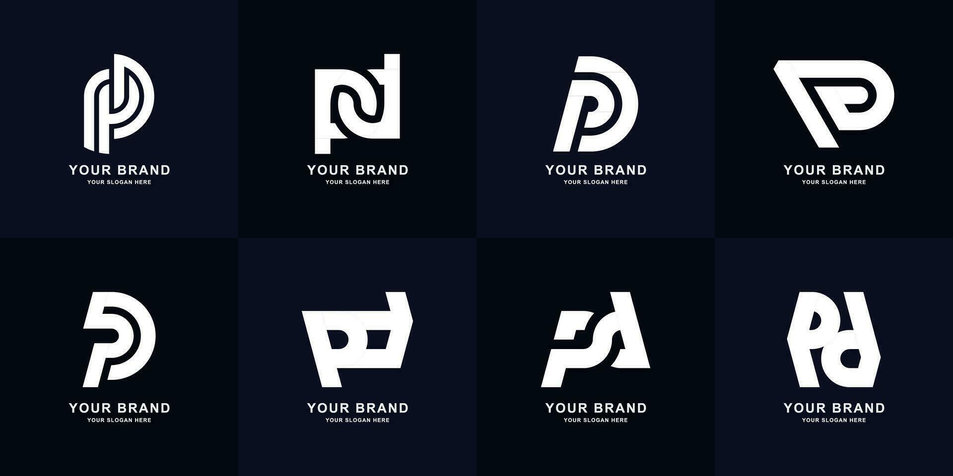 collection lettre pd ou dp monogramme logo conception vecteur