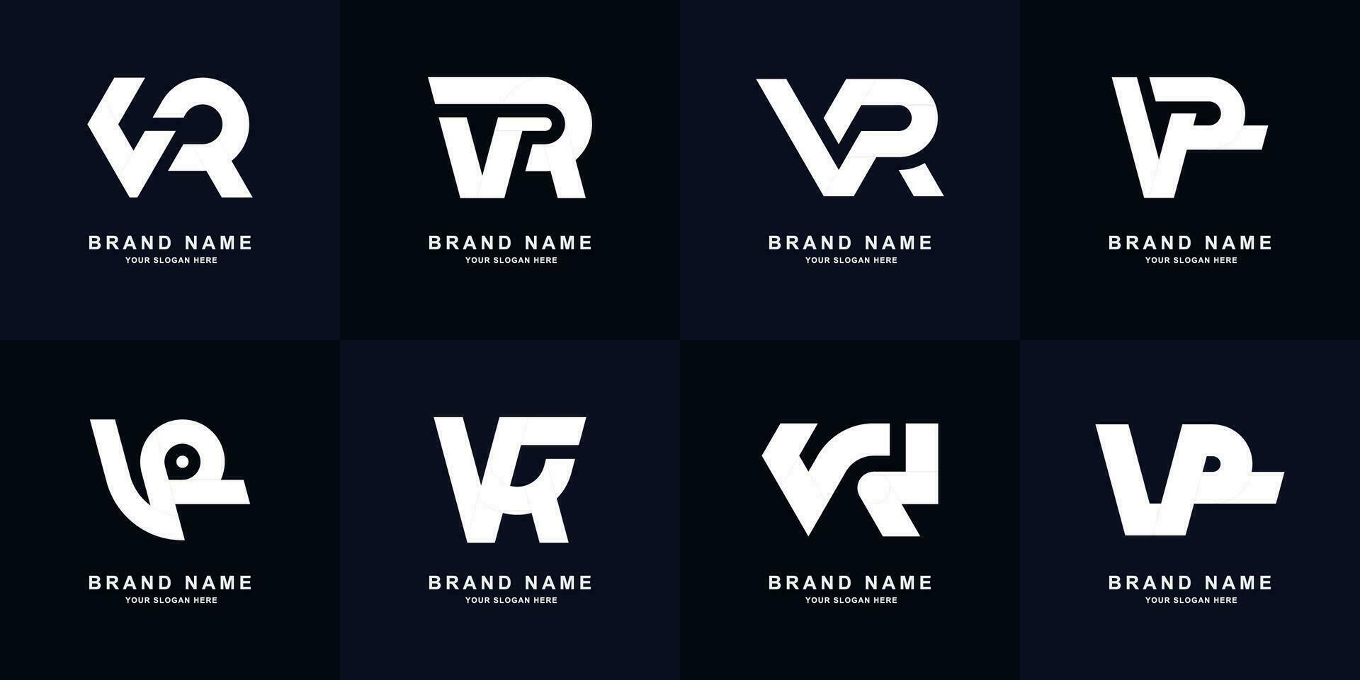 collection lettre vr ou RV monogramme logo conception vecteur
