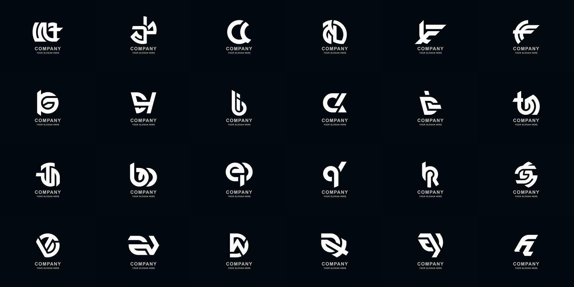 collection plein ensemble abstrait combiner lettre une - z monogramme logo conception vecteur