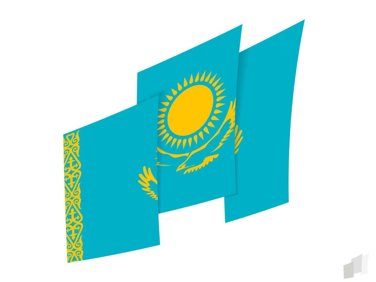 kazakhstan drapeau dans un abstrait déchiré conception. moderne conception de le kazakhstan drapeau. vecteur