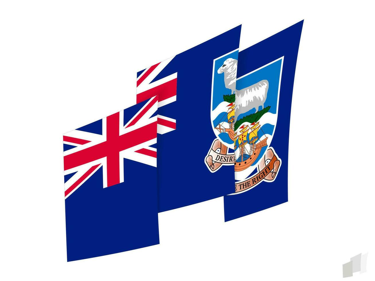 Falkland îles drapeau dans un abstrait déchiré conception. moderne conception de le Falkland îles drapeau. vecteur