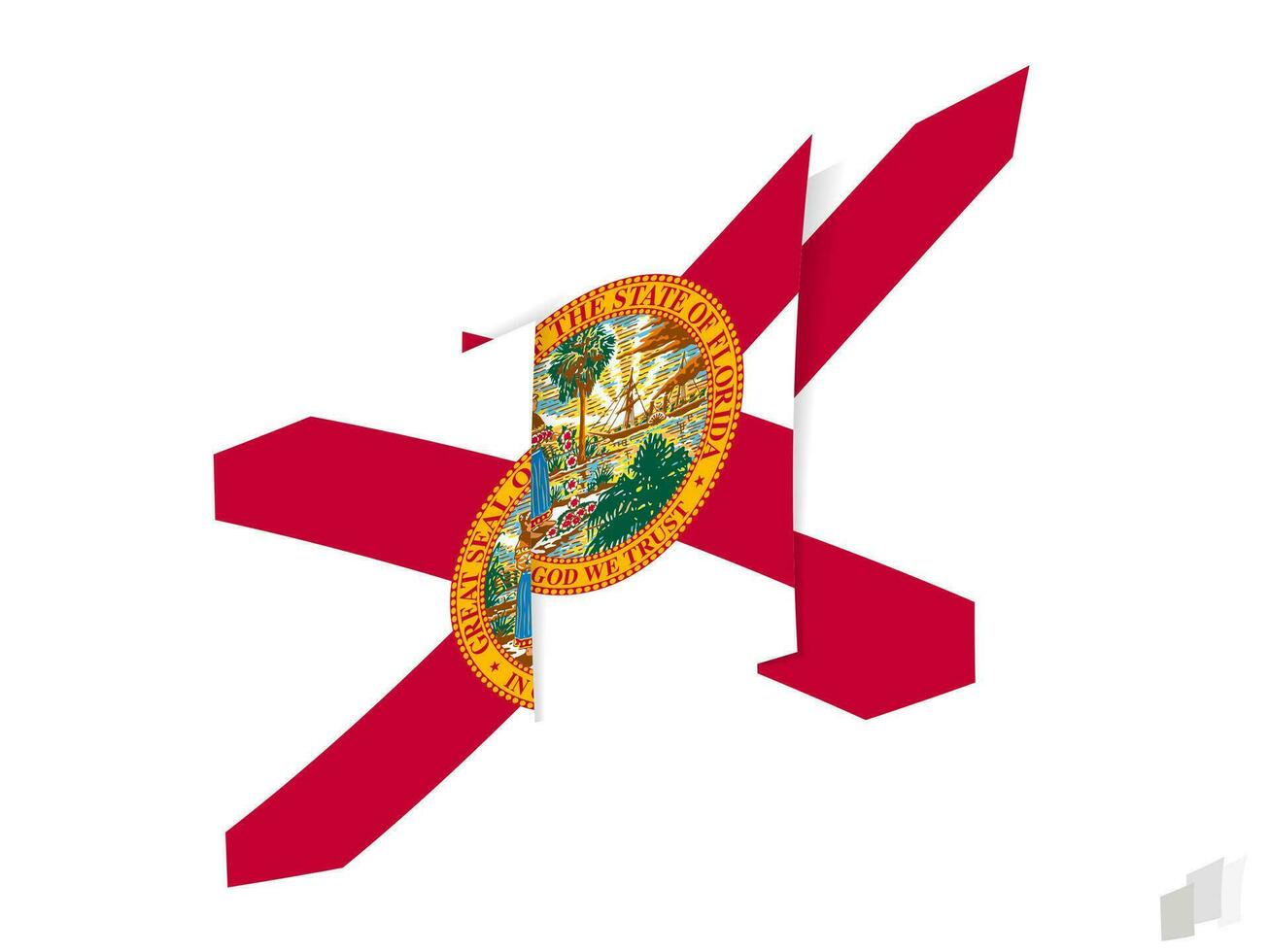 Floride drapeau dans un abstrait déchiré conception. moderne conception de le Floride drapeau. vecteur