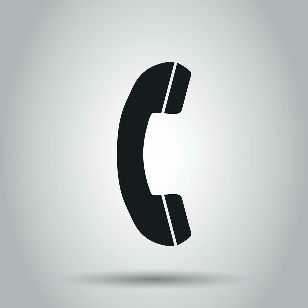 téléphone icône vecteur, contact, soutien un service signe sur gris Contexte. Téléphone, la communication icône dans plat style. vecteur