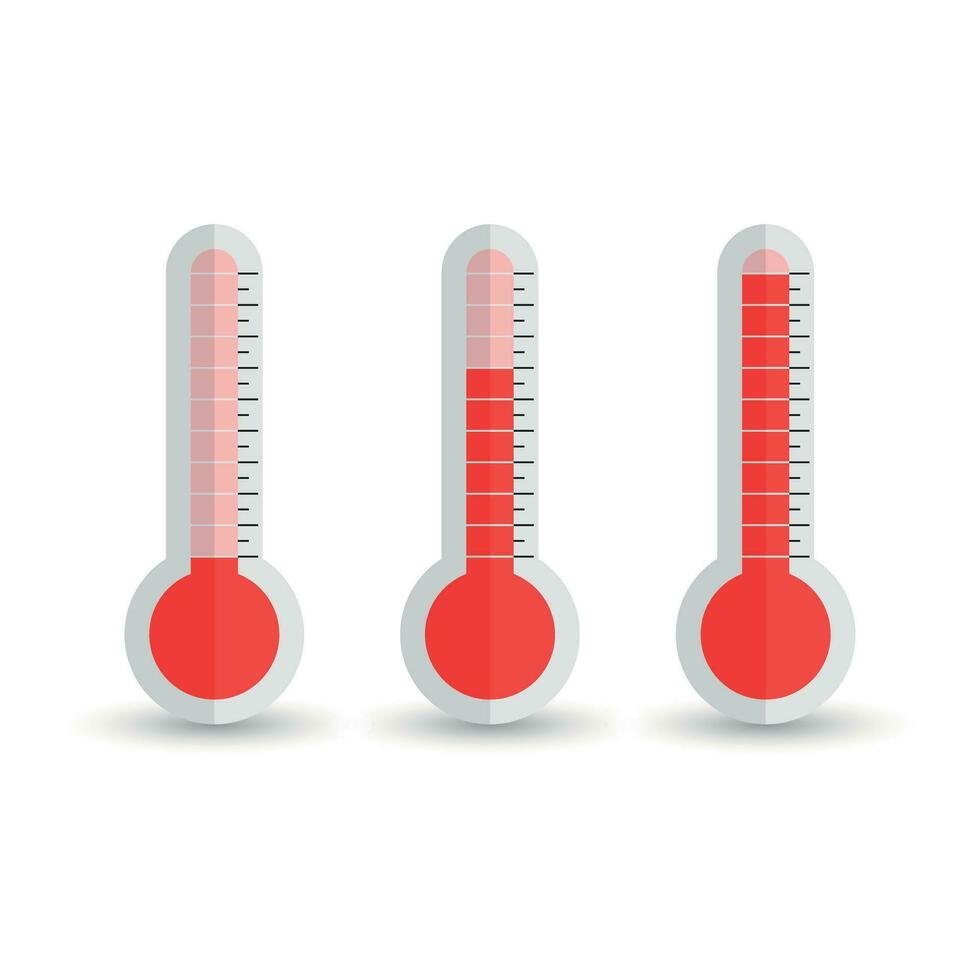 thermomètres icône avec différent les niveaux. plat vecteur illustration isolé sur blanc Contexte.