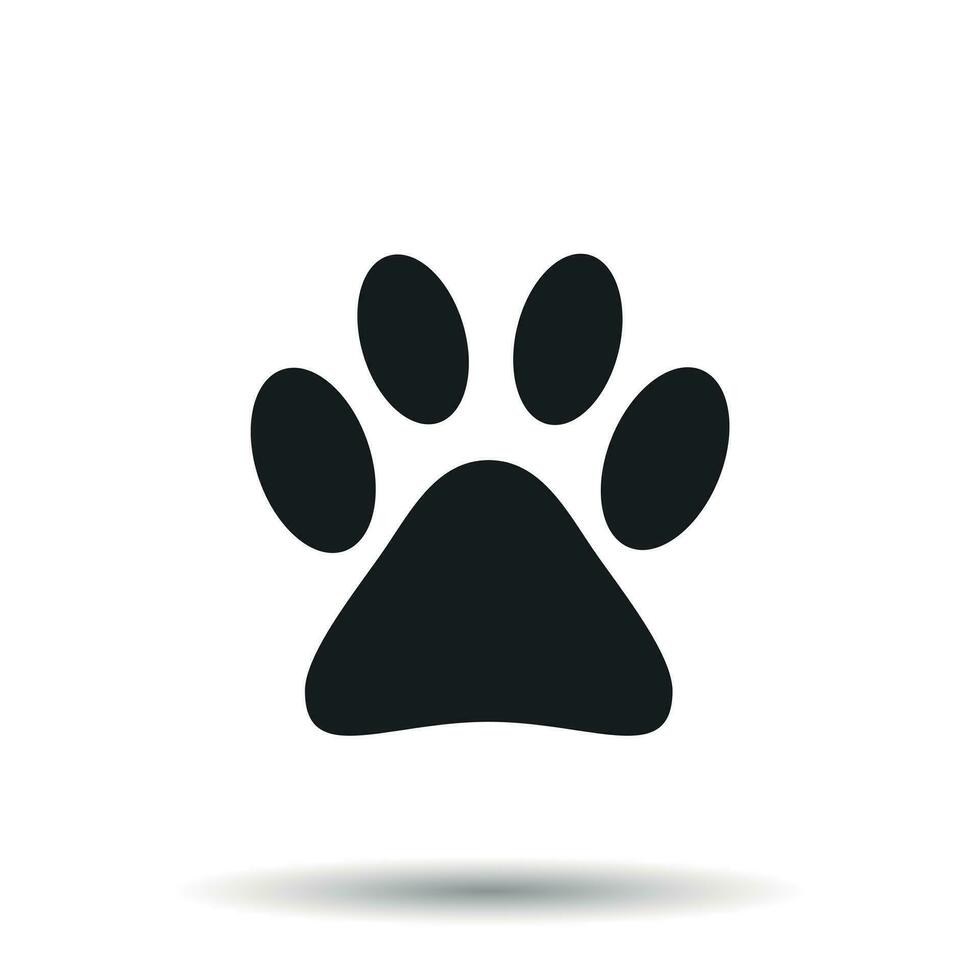 patte impression icône vecteur illustration isolé sur blanc Contexte. chien, chat, ours patte symbole plat pictogramme.