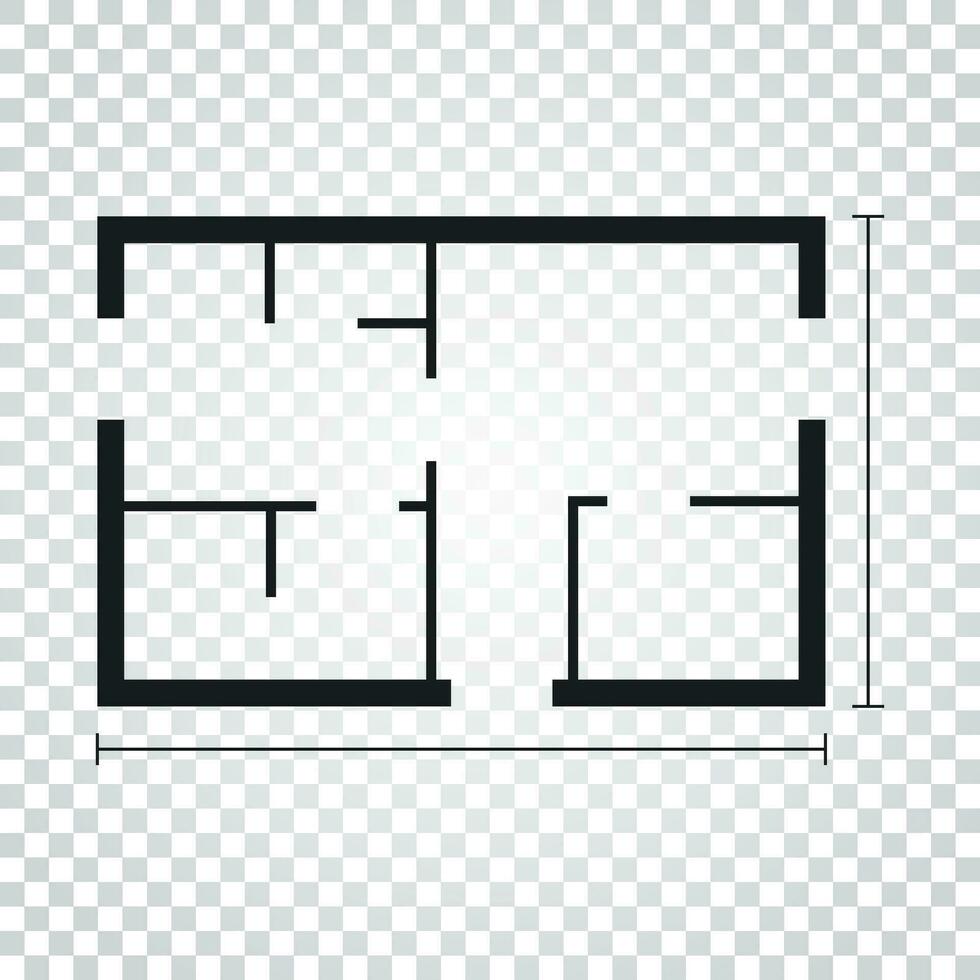 maison plan Facile plat icône. vecteur illustration sur blanc Contexte.