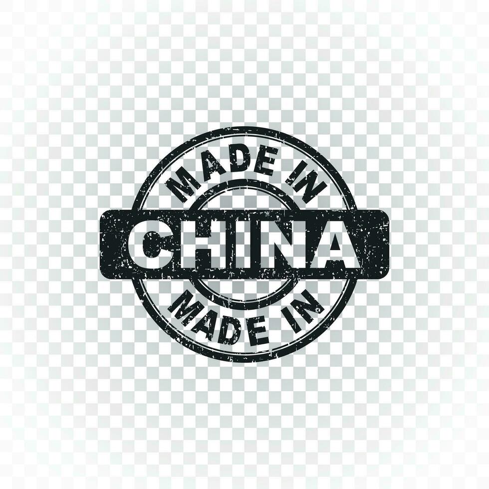 fabriqué dans Chine timbre. vecteur illustration sur isolé Contexte
