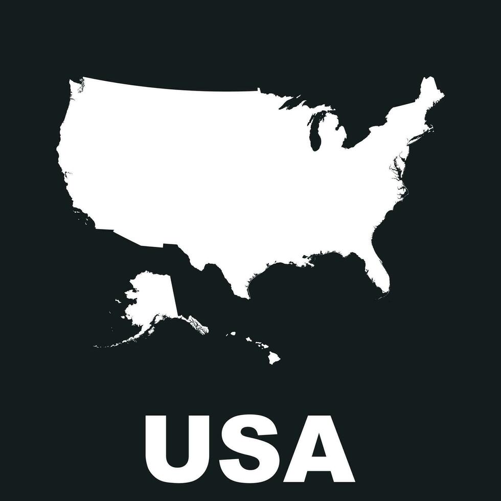 Amérique carte icône. plat vecteur illustration. Etats-Unis signe symbole sur noir Contexte.