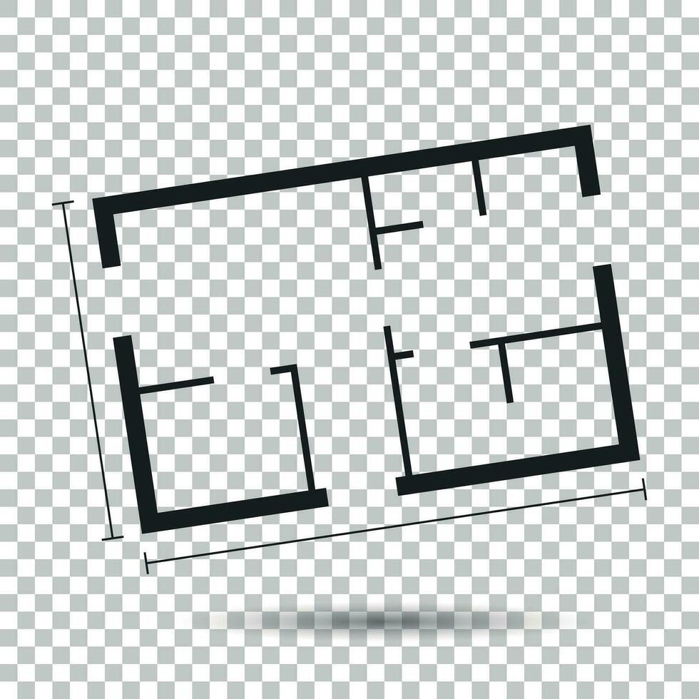 maison plan Facile plat icône. vecteur illustration sur isolé Contexte.