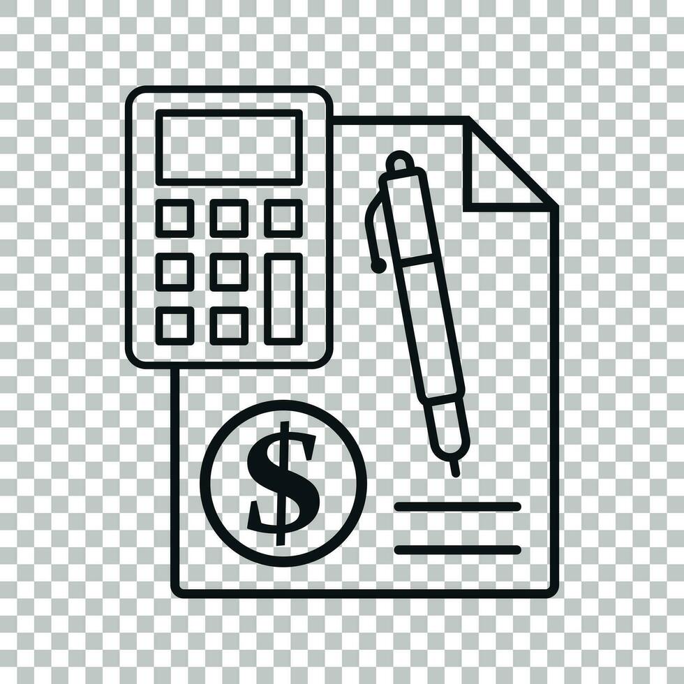 argent calcul icône dans transparent style. budget bancaire vecteur illustration sur isolé Contexte. financier Paiement affaires concept.