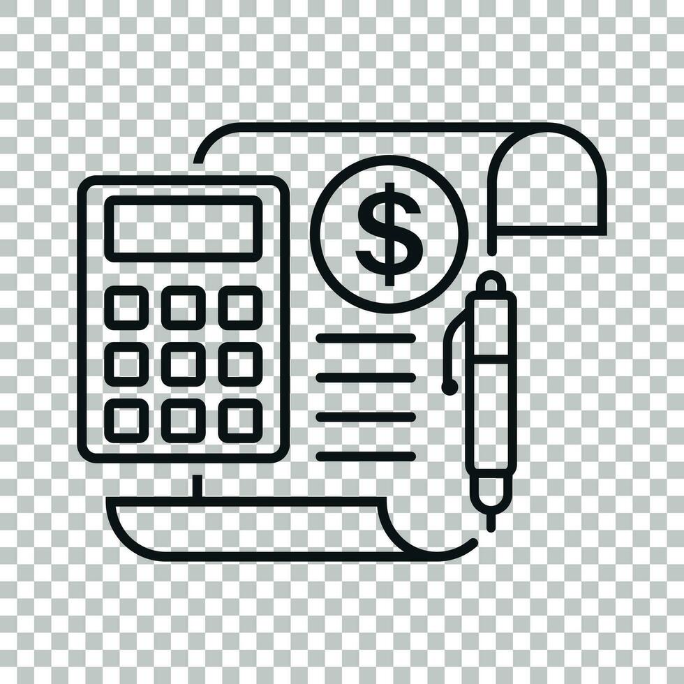 argent calcul icône dans transparent style. budget bancaire vecteur illustration sur isolé Contexte. financier Paiement affaires concept.