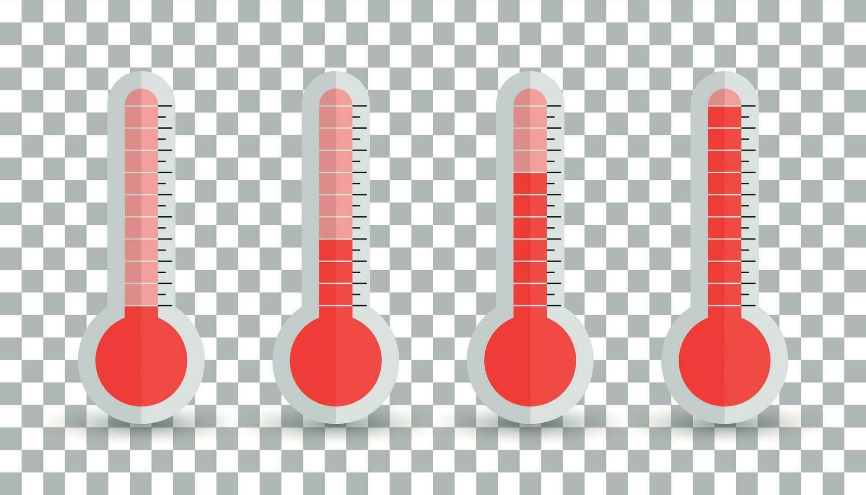 thermomètres icône avec différent les niveaux. plat vecteur illustration sur isolé Contexte.